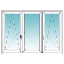 Váltószárnyas bukó-nyíló/nyíló + bukó/nyíló ablak